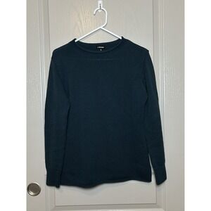 J. Peterman Women Roll Neck L/S Knit Sweater Navy Small Cabin Coastal Fisherman